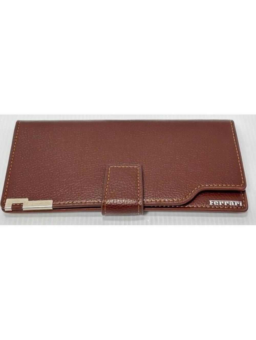 Ferrari Brown Long Wallet Trifold Credit Card Billfold Holder Cash Organizer NEW - Picture 7 of 10